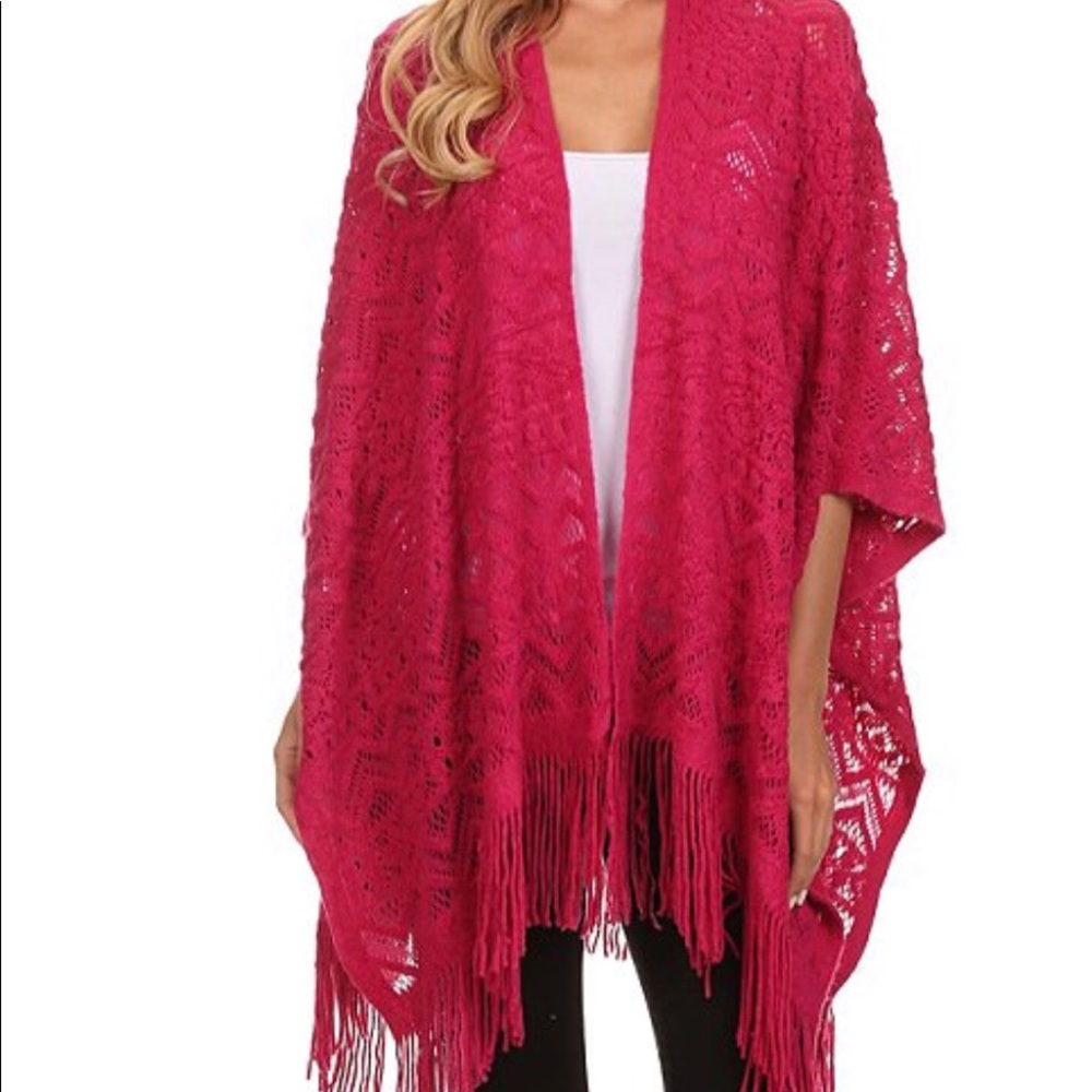Nema Avenue NWT stunning Pink open lace cardigan